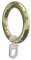 Interdeco Gardinenringe mit Faltenhaken/Kunststoff-Ringe in Messing-farbig für Gardinenstangen 28 mm Ø (20 Stück)