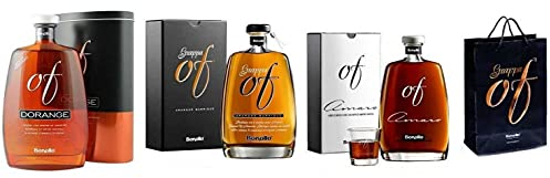 BONOLLO SPECIAL PACK, GRAPPA AMARONE, + DORANGE, AMARO , BUSTA REGALO TUTTI IN ASTUCCIO DA 70 CL