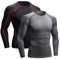 Niksa 2 Pack Long Sleeve Running Tops Mens,Base Layers Compression Top T-Shirts,Quick Dry Wicking Gym Athletic Training Workout Tee Shirts(Black&Gray,S)