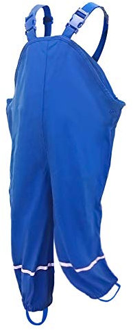 amiyan Salopette antipioggia per bambini, impermeabili, traspiranti, con bretelle, per ragazze e ragazzi, Blu, 134 cm-140 cm