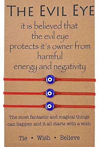 BOCHOI 3 Stück Pinky Promise Good Luck Eye Armband mit Zirkonen Schutz Freundschaftsgeschenk für Frauen Mädchen