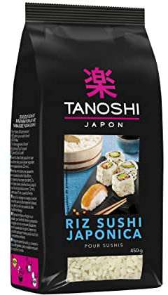 TANOSHI - Riz Sushi Japonica - Idéal pour Réaliser des Sushis et Makis Maison - 450 g