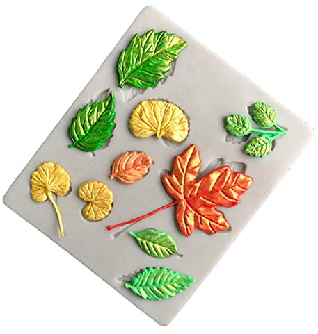 DUBENS Ahorn, Efeu, Ginkgo Blätter Silikon Zuckerpaste Vereisung Form, Blume für Kuchen Dekorieren, Handwerk, Cupcakes, Sugarcraft, Süßigkeiten und Ton