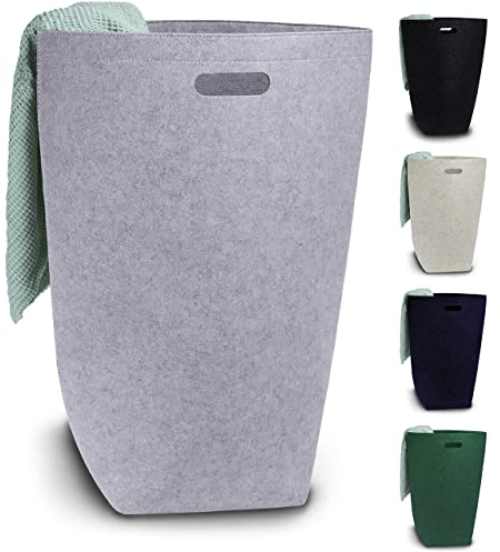 Wäschekorb | Designer Wäschesammler 80 Liter | Wäschekorb Grau aus Filz | Elwin Neiles ORIGINAL | Wäschebox und Wäschesortierer groß | Laundry Baskets