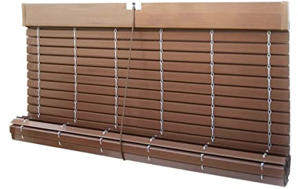 Persiana Alicantina PVC Exterior Efecto Madera a Medida | Acabados cerezo y nogal, enrollable, ajuste personalizado sin coste. Medida: An130x240Alt. Color: Nogal