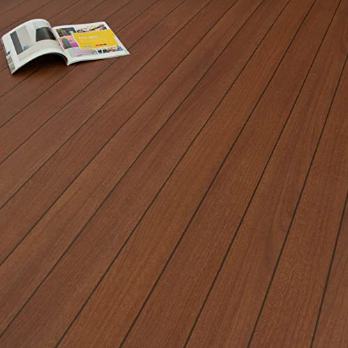 Bodenmaster PVC Bodenbelag Schiffsboden Bootsdeck Teak Rot Endlos mit Textilrücken 536 (Breite: 200 cm x Länge: 400 cm)