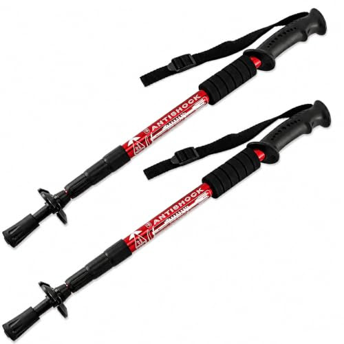MidGard Teleskop Nordic Walking Stöcke, 50-110 cm höhenverstellbar, Antischock Dämpfung, Wanderstöcke