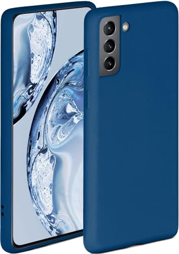 ONEFLOW Soft Case für Samsung Galaxy S21 Plus Hülle aus Silikon mit Kameraschutz, Silikonhülle mit erhöhtem Schutz fürs Display, Backcover Schutzhülle, weiche Handyhülle, Blau