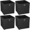 Murago - 4er Set Faltbox ca. 30x30x30 cm Schwarz - Aufbewahrungsbox faltbar Aufbewahrungs Körbe Einschub Korb Boxen Box Stoff Regalkorb Klappbox Organizer