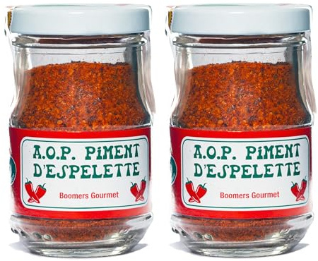 Boomers Gewürze - Piment d'Espelette AOP 2x50g, Original Darguy Chilipulver | Baskischer Chili im Doppelpack, mild-rauchig – für Poulet Basquaise, Fisch, Lamm, Pasta & Grill, Espelette-Pfeffer