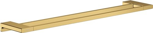 hansgrohe AddStoris - Doppelbadetuchhalter, Badetuchhalter für Wandmontage, Handtuchhalter, verdeckte Befestigung, Badezimmer Zubehör, Polished Gold Optic, 41743990
