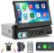 Hikity Touchscreen Radio de Coche Apple Carplay 1 DIN Autoradio Bluetooth con 7 Pulgadas Pantalla Táctil Estéreo para Coche con FM USB TF Mando en el Volante Mirror Link Android Auto Cámara de Visión