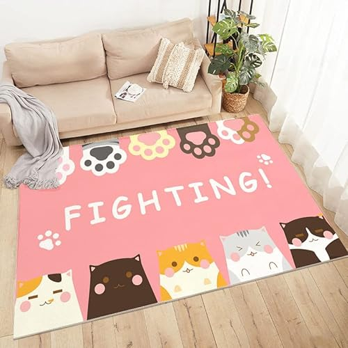 Tappeti Design rutschfest Kinderteppich Zeichentricktiere,|Waschbar und ungiftig mit|-60x90cm