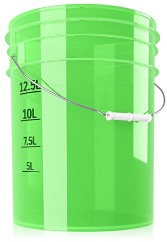 chemicalworkz Performance Bucket Wascheimer 5GAL/19L für die schonende Auto Handwäsche (Clear Green) + kompatibel mit Detail Guardz - Dirt Lock & Scrub Wall, Dirt Trap Schmutzsieb, Gamma Lids
