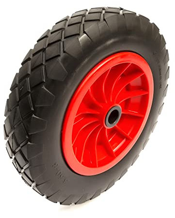 14 Inch Solid Wheel & PU Tyre 3.50-8 Flat Free Puncture Proof 1 Bore Wheelbarrow Barrow