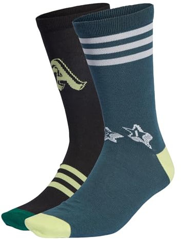 adidas Nd Love Crew 3 Pairs, Calzini (3 Paia) Unisex - Bambini e ragazzi, Collegiate Green/Black/Arctic Night, S