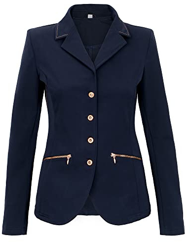 START Marianne Veste de tournoi pour femme, veste d'équitation, veste d'équitation, veste de tournoi pour garçon, veste de tournoi junior fille veste de tournoi d'équitation, bleu marine, 164 cm