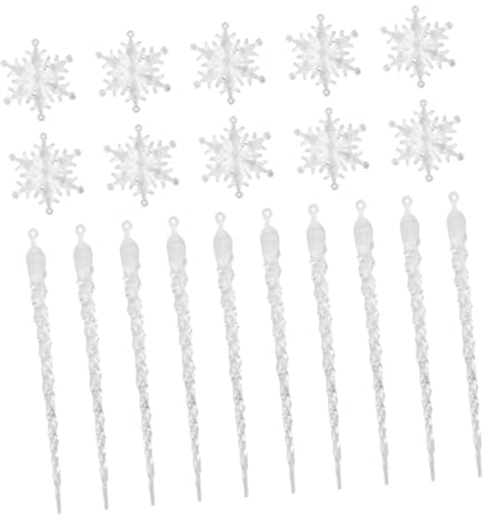 jojofuny 6st Anhänger Für Weihnachtsdekoration Schillernde Glasschneeflocke Krippendekoration Urlaub Hängende Schneeflocke Weihnachtliche Dekoration Party Plastik Baumschmuck Eiszapfen Weiß