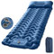 Matelas de Camping Gonflable, Matelas Gonflable Isolant ultraléger, Matelas autogonflant de Camping Portable avec Pompe à Pied pour Le Camping, Le Voyage, la Plage, la Tente, la randonnée, vert (Bleu)