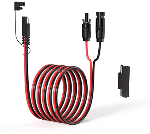ELFCULB Solarstecker auf SAE Kabel,10AWG SAE Stecker Solarladekabel mit SAE Polaritätsumkehr Adapter für Solargenerator Powerstation Solarpanel(3M)