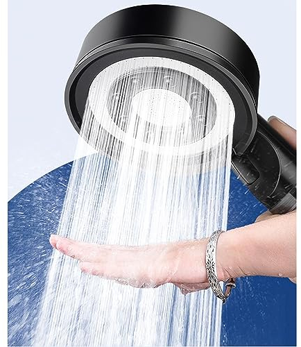 Pommeau de Douche, Pommeau Douche Anti Calcaire Économie d'Eau, Douchette Douche avec 5 modes de jet (Tm Misted Black)