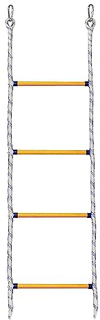 Escalera de 4 peldaños para barcos marinos, de punto, plegable, con 2 ganchos, para barco, desmontable, para barco inflable, kayak, canoa