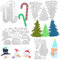 SENHAI Stanzformen für Kartenherstellung, Weihnachtsschablonen, Metall-Stanzformen für DIY-Weihnachtsdekoration, Scrapbook-Album, Papierhandwerk – Schneemann, Baum, Zuckerstange, Prägewerkzeuge, 27