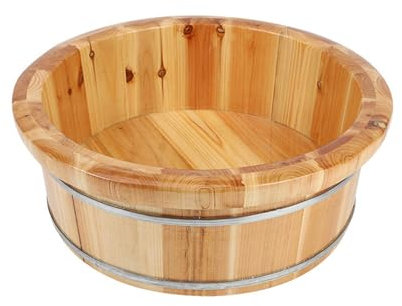 ＡＷＨＡＯ Multipurpose Foot Bath Barrel Wooden Foot Basin Footbath Basin Tub Household Footbath Bucket Wood Foot Tub Pedicure Bowl Foot Spa Bowl Thickening Foot Bath Barrel for Home Use, 16x44cm B