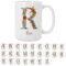 Bee Ingenious Tazas personalizadas con nombre e inicial: Tazas de cafe A-Z de ceramica Tazas de desayuno con letra Taza XL 443ml Tazas originales para regalar Tazas de te A-Z (R)