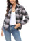 Yukiuiny Chemisier Carreaux 100% Coton Femme Chemise Bucheron Western T Shirt Casual Décontractée Classique Retro Ecossaise Flanelle Blouse Gilet Vintage Rose Gris M