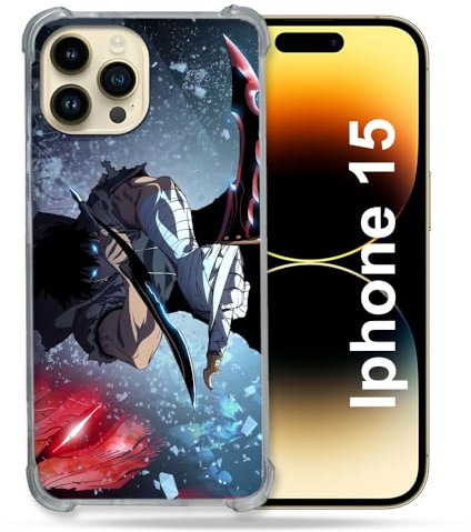 Cokitec Verstärkte Schutzhülle für iPhone 15 (6.1) Manga Solo Leveling Sung Schwert