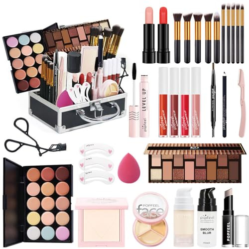 RoseFlower Malette de Maquillage Professionnel - Coffret Complet avec Palettes, Correcteurs, Poudre, Brillant à Lèvres, Pinceaux - Mallette de Beauté #1