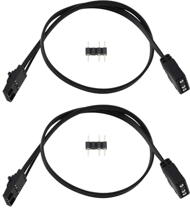 Be In Your Mind 2 Stück 25cm 4-poliger RGB- auf Standard-5-V-3-poliger ARGB-Adapteranschluss Kompatibel mit Piratenschiff-Controller-Adapter Kompatibel mit QL LL120 ICUE Shenguang Sync
