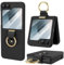 HWeggo pour Samsung Galaxy Z Flip 6 Coque, Rigide PC + Petit Protecteur D'écran, avec Support de Bague, Anti-Chute, Antichoc, Étui Cover pour Galaxy Z Flip 6-Noir