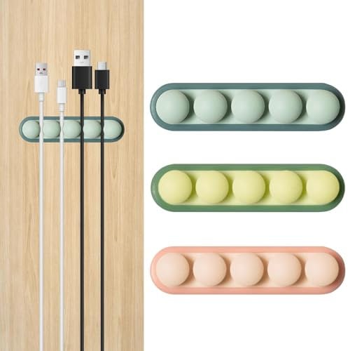 3PCS Organizer Scrivania Organizer Cavi Cable Management Cavo Alimentazione Pc Porta Raccogli Cavi Fermacavi Adesivi Muro Gadget Tecnologici Portacavi Porta Cavi Organizer Accessori Casa