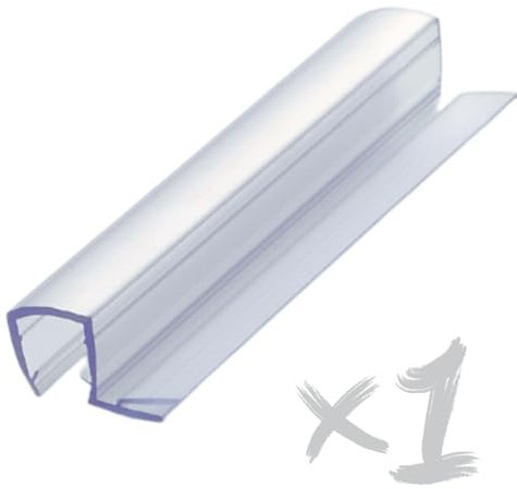 Guarnizione vETRO Sotto Porta Box Doccia Universale, Profilo Orizzontale 80cm, Spessore 6/8 mm, No Adesivo Colla Installazione Semplice Incastro (2 pz. Doccia PORTE SCORREVOLI)