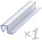 Guarnizione vETRO Sotto Porta Box Doccia Universale, Profilo Orizzontale 80cm, Spessore 6/8 mm, No Adesivo Colla Installazione Semplice Incastro (2 pz. Doccia PORTE SCORREVOLI)