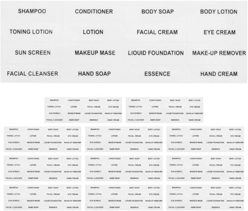 NUOBESTY 12 Sheets Clear Bathroom Self-Adhesive Labels Toiletry Stickers for Bottle Classifications