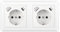 Kaifire Doppelsteckdose mit 2 USB Ladegerät und 2 Typ C (PD 18W), Schuko USB Steckdose Unterputz Schnellladegerät System 55 Reinweiß Glänzend Wandsteckdose für Smartphone Tablet MP3