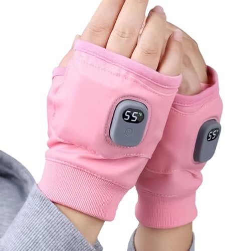Rechargeable Fingerless Heated Gloves, Fingerless Heated Gloves - Adjustable Touchscreen 3-Speed Adjustable Warm Winter Gloves - Winter Heated Gloves Men's Thin Heated Gloves, Warming