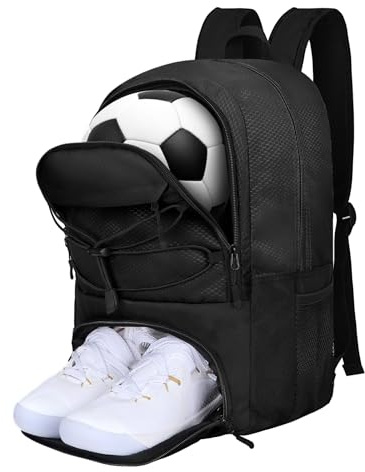 Goloni Soccer Backpack Bag with Separate Ball & Cleat Shoe Compartment, Waterproof Volleyball Basketball Backpack Sports Gym Backpack for Teen Girls Boys Men Women Kids