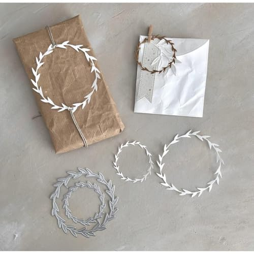 Stanzschablonen Set Blätterkranz Kränze duo rund, bis 9cm D., 2-tlg.