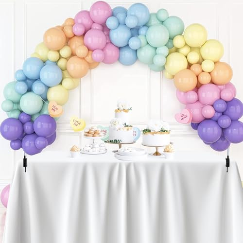 Youyijia Balloon Arch Kit with Stand & Holder - Reusable Arch Backdrop for Wedding, Birthday, Party - White
