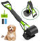 JOZMMZEOOA 4 Piezas Recoge Cacas Perros,Recogedor Plegable Caca Perros Recoger Cacas Gran Capacidad con Agarre Cómodo Recogedor Excrementos Perro Pala con Mango Largo,para Pasear al Perro