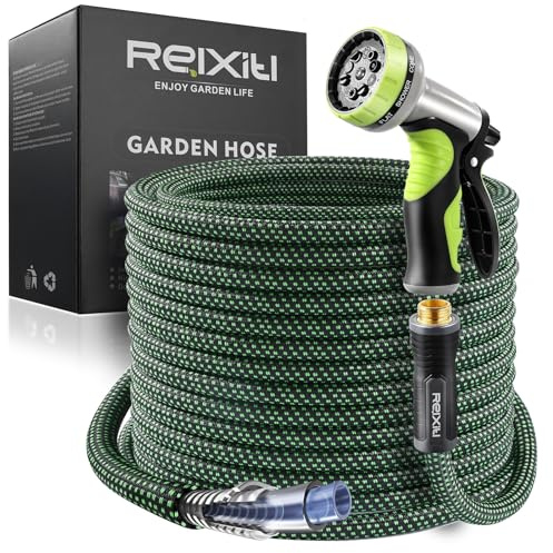 Relxitl Gartenschläuche Sancen Wasserschlauch schwarz + grün, 15 m