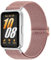 Amzpas Elastic Strap for Samsung GalaxyWatch Fit 3, Stretchy Adjustable Nylon Stylish Wristband Nylon Replacement Band (Pink)