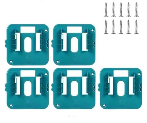 Shinekoo Battery Holder for Makita 18V Tools, 5Pcs Battery Storage Rack Machine Holder Fit for BL1860 BL1850 BL1840 BL1830 with 10 Screws