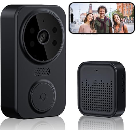 Wireless Video Doorbell Camera - Smart Security Doorbell with 2-Way Monitoring for Outdoor Entrance - Easy Installation and Remote Access
