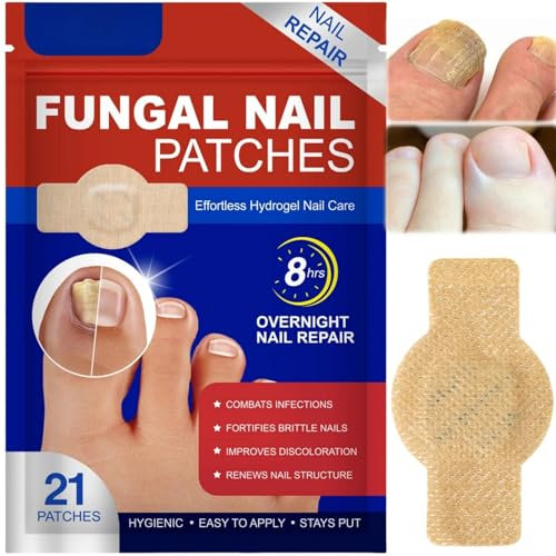 21 Pcs Fungal Nail Treatment Patches - Toenail Repair Pads for Targeted Relief - Antifungal Nail Treatment for Toenails - Multi-Purpose Toenail Repair Patches