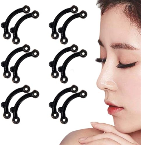 6 Paar Nasenformer, weicher elastischer Acryl-Glätteisen-Nasenheber, schmerzfreier, komfortabler Septum-Korrektor für Erwachsene und Jugendliche, Beauty-Tools